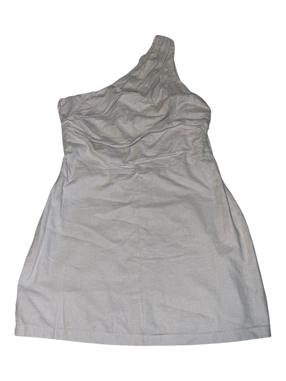 Abercrombie & Fitch linen blend one shoulder dress in sand/light khaki XL NWT